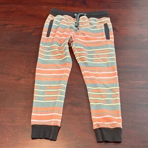Rags to Raches Orange and Gray Striped Joggers